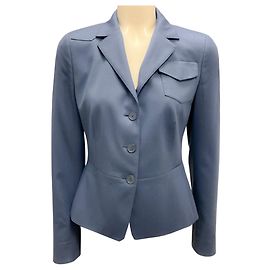 Akris Punto Akris Slate Blue Wool Blazer Blue