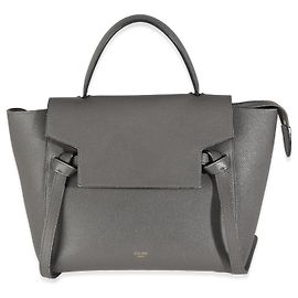 Céline Bolsa de cinto micro em couro de bezerro cinza Celine Marrom