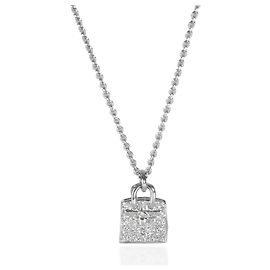Pendentif Amulette Birkin en or blanc et diamants Hermès Autre