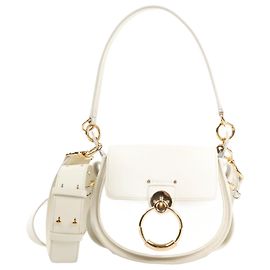 CHLOÉ Tess Small Leather 2Way Handbag in Ecru Beige