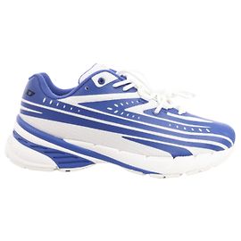 Baskets Diesel Multi D-Airspeed Low-Striped en ripstop enduit, Taille 42 EU Bleu