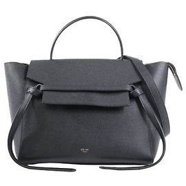 Céline Celine Belt Bag Mini Leather 2way Handbag in Black Purple