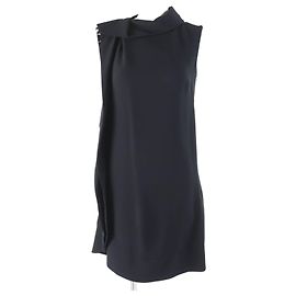 Abito senza maniche in seta e rayon Valentino nero 36 Nero