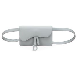 Grau Leder Sattelgürtel Tasche von Dior Braun Grau