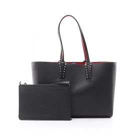 Borsa Cabata Small Tote di Christian Louboutin Nero Rosso