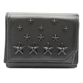 Jimmy Choo Star Studs Tri-fold Geldbörse Schwarz