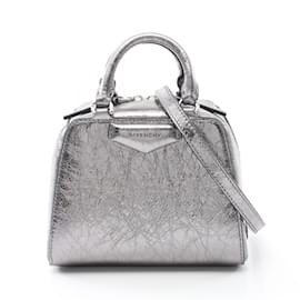 Givenchy-Givenchy Antigona Cube Nano Handbag-Silvery