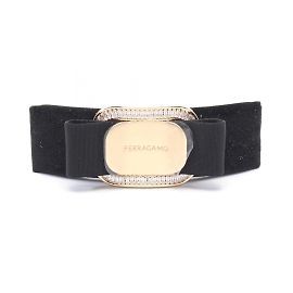 Barrette Ruban Salvatore Ferragamo Noir Doré Autre