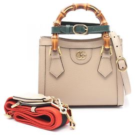 Gucci Diana Mini Bamboo Tote Bag Beige