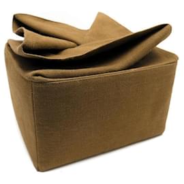 Hermès-NEW HERMES ZOULOU STORAGE BOX 30 CM IN BROWN LINEN-Brown