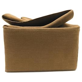 Hermès-NEW HERMES ZOULOU STORAGE BOX 30 CM IN BROWN LINEN-Brown