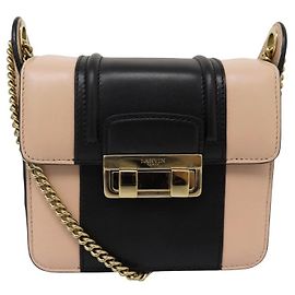 LANVIN JIJI MINI HANDTASCHE BIKOLOR ROSA & SCHWARZ MIT SCHULTERGURT Andere