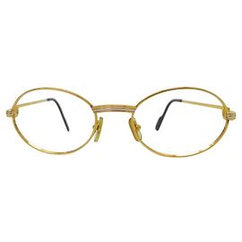 ÓCULOS VINTAGE CARTIER SAINT HONORE TRINITY DOURADOS Dourado