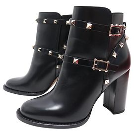 NUEVAS BOTAS ANKLE VALENTINO GARAVANI ROCKSTUD TAMAÑO 35 IT 36 FR Negro