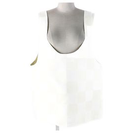 Ärmelloses Top mit Blockkaros von Versace aus Polyester Weiß Beige