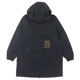 Louis Vuitton Nylon Monogram Windbreaker Parka Black Grey