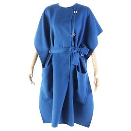 Hermès Hermes Cashmere Long Coat Blue 38 Blue