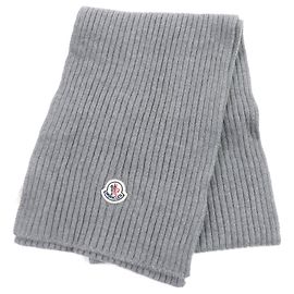 Moncler Wollstrickschal grau M Braun