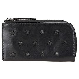 Versace Medusa Leather Coin Case Black