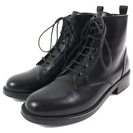Yves Saint Laurent Botas curtas de couro com cadarço Saint Laurent Preto Vermelho