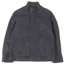 Alfred Dunhill Dunhill Sheep Leather Stand Collar Padded Jacket Black