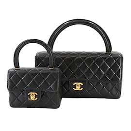 Chanel-Chanel Matelasse Handbag in Black Lambskin-Black