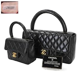 Chanel-Chanel Matelasse Handbag in Black Lambskin-Black