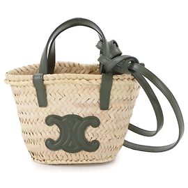 Céline Borsa a mano e spalla 2 in 1 CELINE Mini Triomphe Panier Basket Cachi