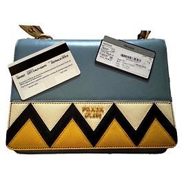 Prada Leather Wallet Blue Blue