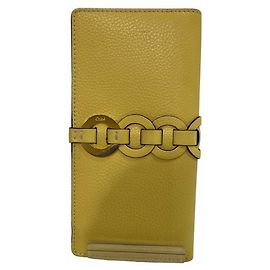 Chloé Darryl Yellow Leather Bi-fold Wallet Yellow