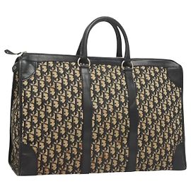 Christian Dior Trotter Canvas Handtasche Marinegold Auth 126103 Golden Marineblau