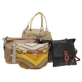 Coach Schultertasche Leder Canvas 5Set Schwarz Beige Braun Auth bs26440 Braun Schwarz Beige