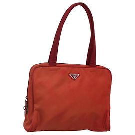 PRADA Borsa a mano in nylon rosso Auth BA3040 Rosso