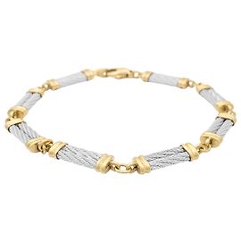 Bracelet Fred, "Force 10", en or jaune, acier. Autre