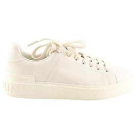 Balmain Weiße Leder-Sneaker Weiß