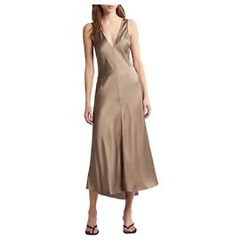 Frame Denim Vestido de seda Savannah Frame Cypress Gris pardo