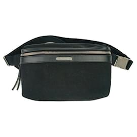 Sac banane en toile et cuir noir Yves Saint Laurent Noir