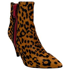 Veronica Beard Brown / Tan Leopard Pony Roquetta Booties Brown