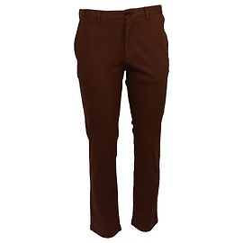 Autre Marque Sr. P. Calças Slim-Fit em Algodão Marrom Marrom Vermelho