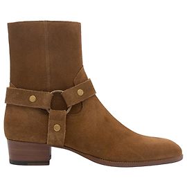Bottines à talons Wyatt Harness de Saint Laurent Marron
