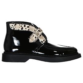 Botas de couro e pele Saint Laurent Preto