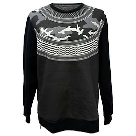 Schwarzer Neopren-Pullover mit Camouflage-Print von Neil Barrett Mehrfarben