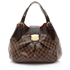 Bolsa de Ombro Louis Vuitton Damier Ebene Sistina GM Marrom