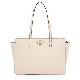 Tory Burch Leather Robinson Tote Brown Beige