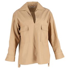 Camicia oversize Max Mara con tasche in cotone marrone Marrone Rosso