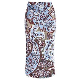 Saia midi em viscose multicolorida com estampa paisley e acabamento em tule Etro Multicor