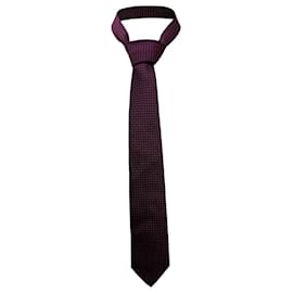 Hermès-Hermès Dot Tie in Burgundy Silk-Red,Dark red