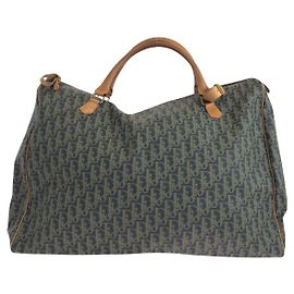 Christian Dior Borsa Boston in pelle Dior Trotter Blu