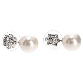 Orecchini Perpetual a perno di Swarovski in perla finta bianca Bianco