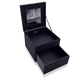 Yves Saint Laurent Black Fabric Jewelry Storage Trinket Box Case Black
